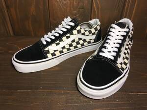 ★VANS バンズ US企画 OLD SKOOL オールドスクール 黒×白 チェッカー 27.5ｃm Used 検 SK8 スリッポン ハーフキャブ スタイル36 ERA