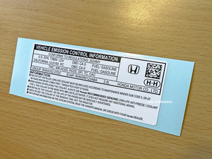 USホンダ純正 2024 ’24 HONDA CIVIC シビック type-R エミッション ラベル USDM北米JDM タイプR FL5 FL系 K20C1 HFP HPD 入手困難品