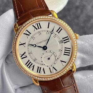 CARTIER カルティエ ロンド ルイ カルティエ K18PG ダイヤモンド 40mm メンズ 新品 未使用 時計 ダイヤ ピンクゴールド 希少モデル 即納可