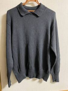 margaret howell マーガレットハウエル ニットセーター コットンウール チャコールグレー size M