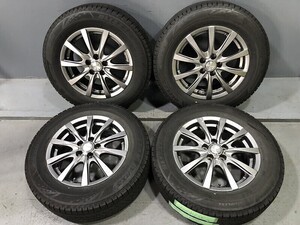 8分山程(WW6K036TA)GRASS 15x6J 5穴 100 +43 + BRIDGESTONE VRX3 195/65R15 91Q 2021年 スタッドレス 冬タイヤ 送料無料