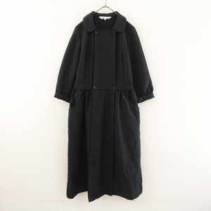 コムデギャルソン COMME des GARCONS *シャツワンピース*XS七分袖ラウンドカラー丸襟ブラック黒ロング(4-2411-87)【60L42】