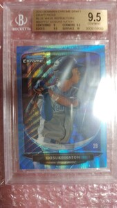 送料込即決 BGS鑑定済 2013 Bowman Draft Picks & Prospects Draft Picks Chrome Blue Wave RefractorBDPP37 Gosuke Katoh 加藤豪将　