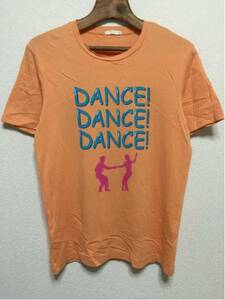 [即決古着]GU/ジーユー/Tシャツ/半袖/DANCE/ダンス/オレンジ/Mサイズ