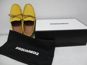 ☆極美品 DSQUARED2 ディースクエアード ドライビングシューズ 39 イタリア製 MADEINITALY レザースウェード ヌバック スリッポン モカシン