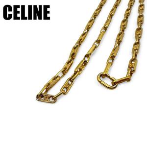 【美品】CELINE セリーヌ マカダム チェーン ネックレス 　ロング