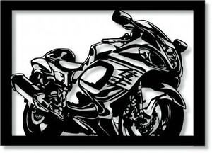 スズキ(SUZUKI) ハヤブサ GSX-1300R(2)の切り絵　【A4サイズ】[B4-029]