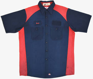 1990s RED KAP S/S work shirts L Navy×Red 90s オールドレッドキャップ 半袖ワークシャツ ネイビー レッド ヴィンテージ