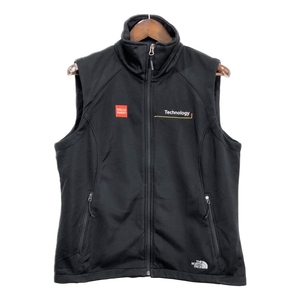 THE NORTH FACE ノースフェイス ソフトシェル ベスト アウトドア 企業ロゴ ブラック (レディース XL) 中古 古着 S5341