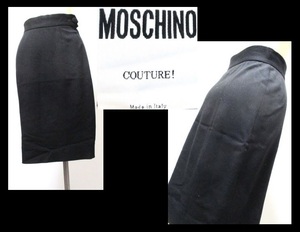 【087-175】MOSCHINOモスキーノ★黒タイトスカート/イタリー製サイズ38