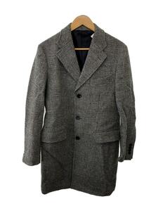 HARRIS TWEED◆チェスターコート/M/ウール/GRY/無地/291-79-70603-02