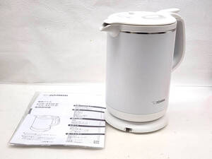 ④ ★ R61219 展示品 ZOJIRUSHI 象印 電気ケトル CK-AX10 1.0L ホワイト 沸騰後1時間90℃保温 説明書付き ★