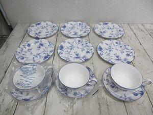 １円　未使用含　良品　ウェッジウッド WEDGWOOD 　 BLUE PLUM カップ&ソーサー　３客　皿　プレート　６枚 【星見】