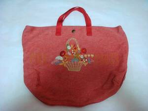  ピンクハウス PINK HOUSE 花 刺繍 バッグ かばん トートバッグ 赤 デニム リバーシブル フラワー バスケット レッスンバッグ お稽古バッグ