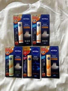 送料180円　新品未使用　 NIVEA ニベア ディープモイスチャーリップ はちみつの香り リップクリーム 無香料　5本