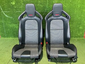 新Y管理74278 H21 ＲＸ－8 タイプRS SE3P】★ハーフレザー マツダ純正 RECARO 運転席 助手席 セミバケット★右上ベルトサポートカバー欠品