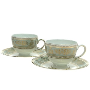 $$ Wedgwood ウェッジウッド 洋食器 カップ&ソーサー コロンビアセージグリーン 2Pセット 目立った傷や汚れなし