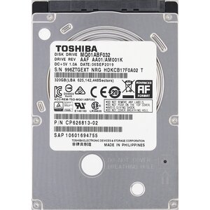 TOSHIBA MQ01ABF032 富士通 P/N CP626813-02 2.5インチ 7mm SATA600 320GB 1055回 15283時間