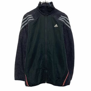 adidas フリース ジャケット キッズ L ブラック フルジップ 古着卸 アメリカ仕入 a609-5064