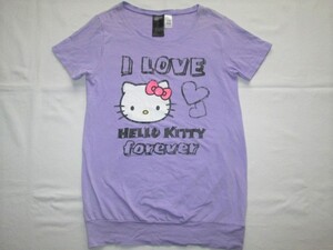 ★古着 H&M エイチアンドエム HELLO KITTY ハローキティ Tシャツ US10-12Y 約150cm パープル 薄紫 ストレッチ 伸縮性 KIDS キッズ 子供服★