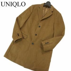 UNIQLO ユニクロ 秋冬 ウール カシミヤ★ チェスター コート Sz.L　メンズ キャメル　A3T11264_9#N