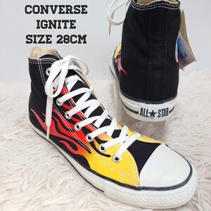 未使用 紙タグ付き CONVERSE ALL STAR IGNITE HI コンバースオールスター イグナイト ファイヤーパターン キャンバス スニーカー 28cm