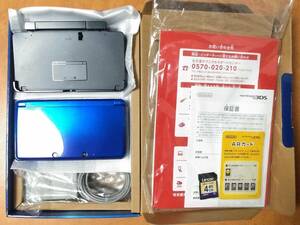 動作確認済　美品　3DS　コバルトブルー　中古　人気色　Ver11.17.0-50J　付属完品　上下液晶フィルター付　売切　送料安　同梱可