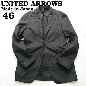 洗濯済　ユナイテッドアローズ　カジュアル　ナイロンテーラードジャケット　アンコン　黒　メンズ46　M　UNITED ARROWS　240409-11