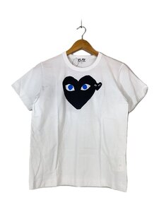 PLAY COMME des GARCONS◆Tシャツ/L/コットン/ホワイト/ハートワッペン