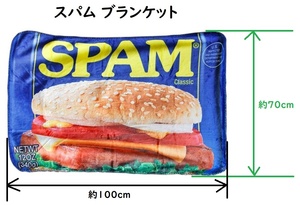 SPAMスパムブランケット 約70cm x 約100cm ひざ掛け 毛布 USDM ローライダー ミニトラッキン エアサス ハイドロ 北米　CAN