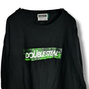 Y9　ポスト　1円スタート　DOUBLE STEAL　黒　長袖カットソー　長袖Tシャツ　ロンT　メンズ　L