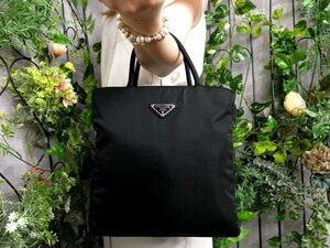 ●超美品●PRADA プラダ●三角ロゴプレート●ポコノ ナイロン●ハンド トート バッグ●黒●SV金具●イタリア製●ヴィンテージ●B5●Js47167