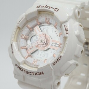 CASIO カシオ BABY-G ベイビージー 腕時計 ホワイト ピンクゴールド BA-110LB レディース 稼働品 