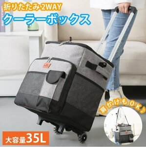 クーラーバッグ 35l クーラーボックス 折りたたみ キャリーカート ショルダーバッグ デリバリーバッグ アウトドア CO-01GL