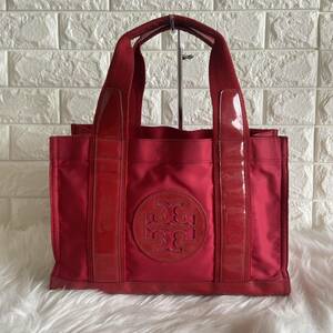 TORY BURCH トリーバーチ　エナメル　ナイロン　レッド　トートバック