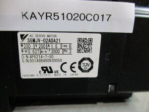 中古 YASKAWA AC SERVO MOTOR SGMJV-02ADA21 AC サーボモータ 200W (KAYR51020C017)