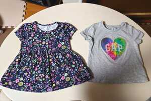 babyGAP ベビーギャップ 半袖チュニック 半袖Tシャツ 2枚セット 95 2years キッズ 女の子 夏服 