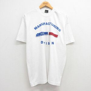 XL/古着 半袖 ビンテージ Tシャツ メンズ 90s 貨物列車 クルーネック 白 ホワイト 23jun24 中古