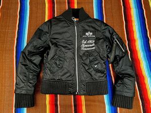 ◇ALPHA INDUSTRIES　VENCE　MA-1　ジャケット　レディース　Mサイズ　ブラック 黒◇検索　フライトジャケット ミリタリー ブルゾン 古着