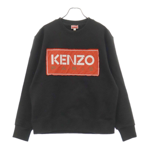 KENZO ケンゾー ロゴワッペン クルーネックスウェットトレーナー FD55SW4474ME ブラック