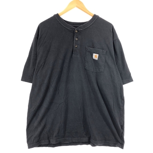 古着 カーハート Carhartt Loose Fit ヘンリーネック 半袖 ワンポイントロゴポケットTシャツ メンズXL /eaa429825