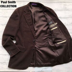 美品/ベロア◎ポールスミスコレクション Paul Smith テーラードジャケット ブラウン M 2ボタン 総裏 高級ライン 日本製 メンズ