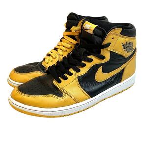 ナイキ NIKE AIR JORDAN1 HIGH OG POLLEN ハイカット スニーカー レザー バイカラー 29.5cm 黄色 イエロー 黒 ブラック メンズ