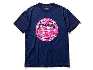 【新品特価!定価3980円が50%OFF!】スポルディングSPALDINGバスケットボールウェア UVカット Tシャツ デジカモボール SMT22112NV/ サイズXL