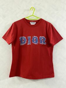 Christian Dior Tシャツ サイズ40 デニムプリントロゴ レディース MADE IN FRANCE クリスチャンディオール