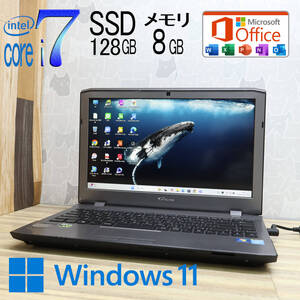 ★中古PC 最上級4世代4コアi7！SSD128GB メモリ8GB★NG-N-I410SA2 Core i7-4700MQ 高解像度 Win11 MS Office 中古品 ノートPC★P80807