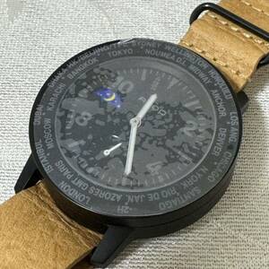 ATOP メンズ腕時計 45mm ブラック ブラウン 新品未使用　レザーベルト