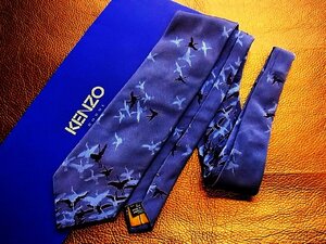 ★良品★3R00527【KENZO】ケンゾー「鳥 シルエット 柄」ネクタイ