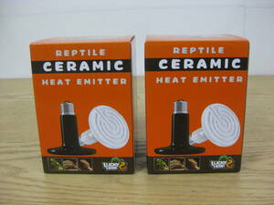 未使用品 ペット用品 LUCKY HERP PEPTILE 爬虫類用 60W　Ceramic Heat Emitter セラミックヒートエミッター ブラック 2個セット