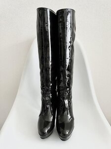 【送料込】GINZA Kanematsu　銀座かねまつ ブーツ　23.0cm　ヒール11　ブラック　ロング　滑り止めソール貼り付け　上品　おしゃれ 6446817